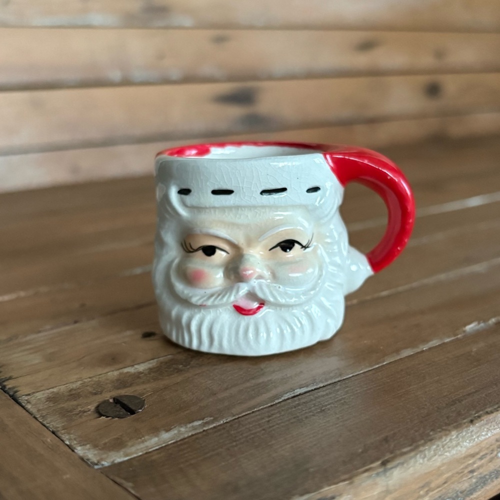 Napco Winking Santa Claus Miniature Mug Santa mug vintage